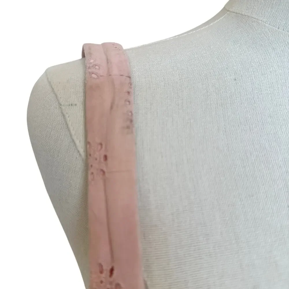 Slate & Willow Green Pink Tiered Ruffle Maxi Dress Size 0 Eyelet Cotton $310 - Picture 9 of 10